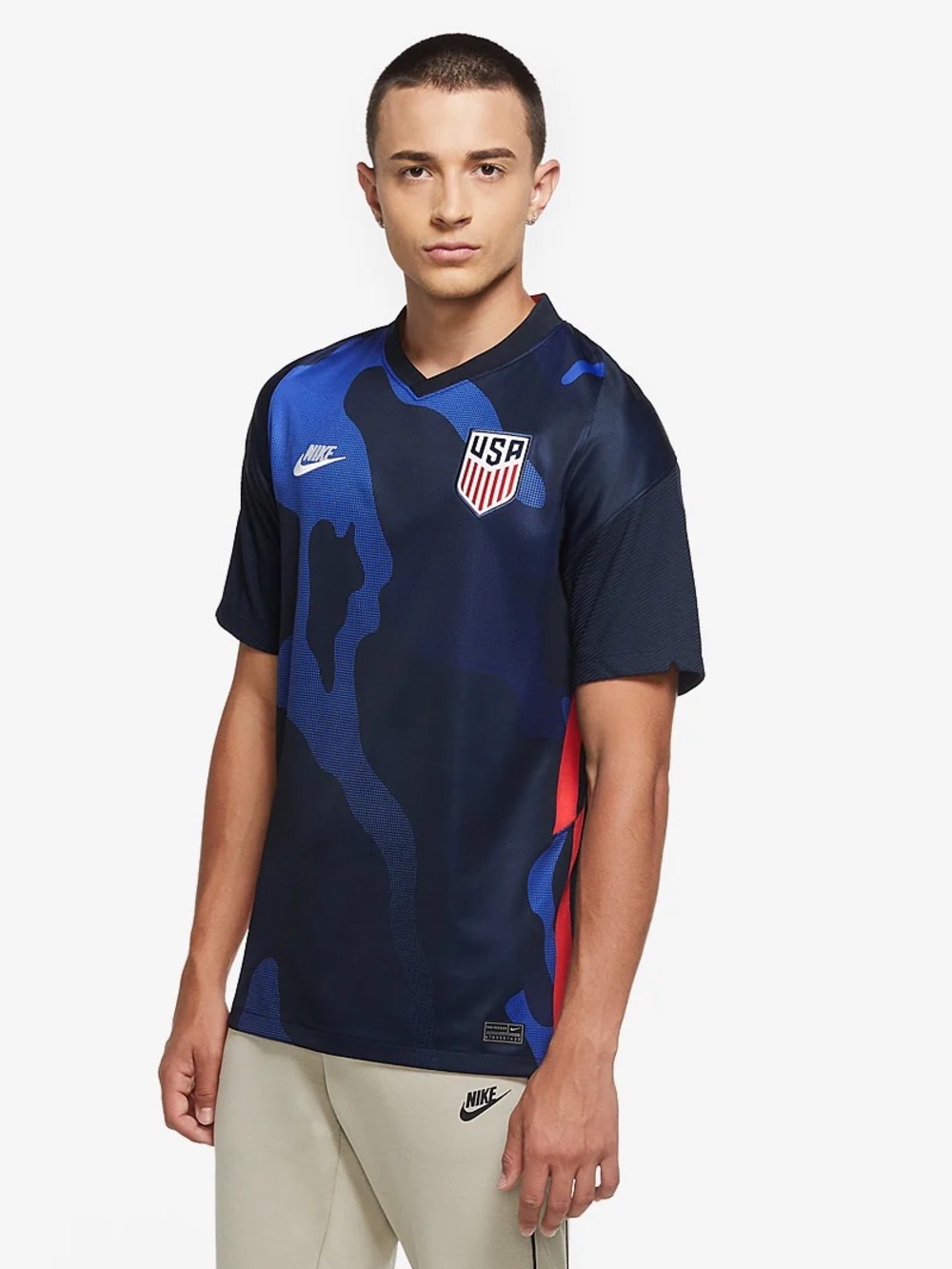 USA US Soccer 2020 Away Nike Dri-Fit Stadium Jersey USMNT Camo Navy Blue XL